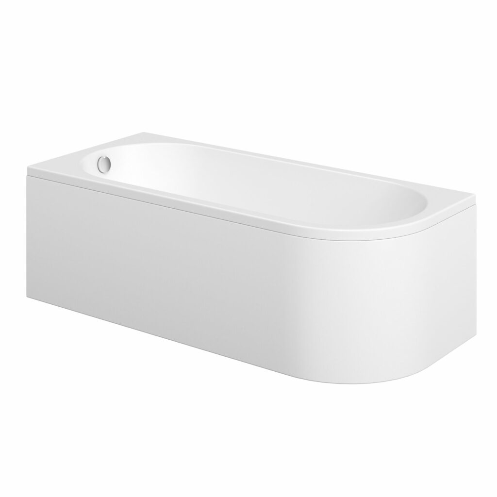 J Shaped Bath 3/4 View