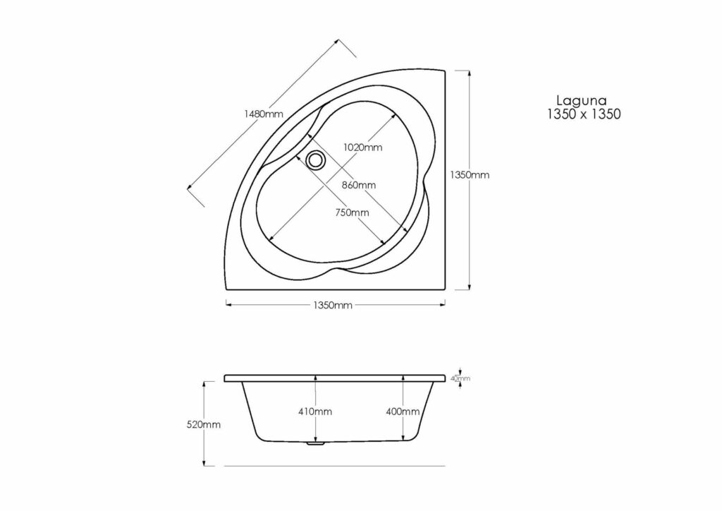 Laguna 1350×1350 Technical Drawing