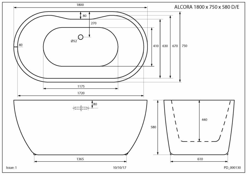 Alcora 1800×750 Technical Drawing