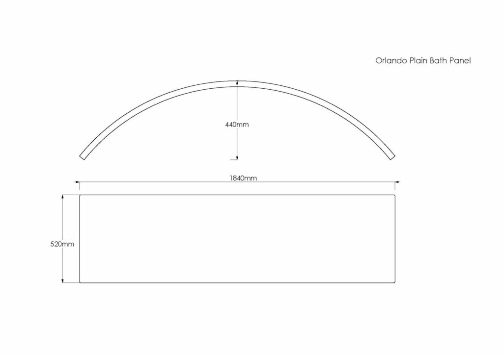 Orlando Bath Panel Technical Drawing