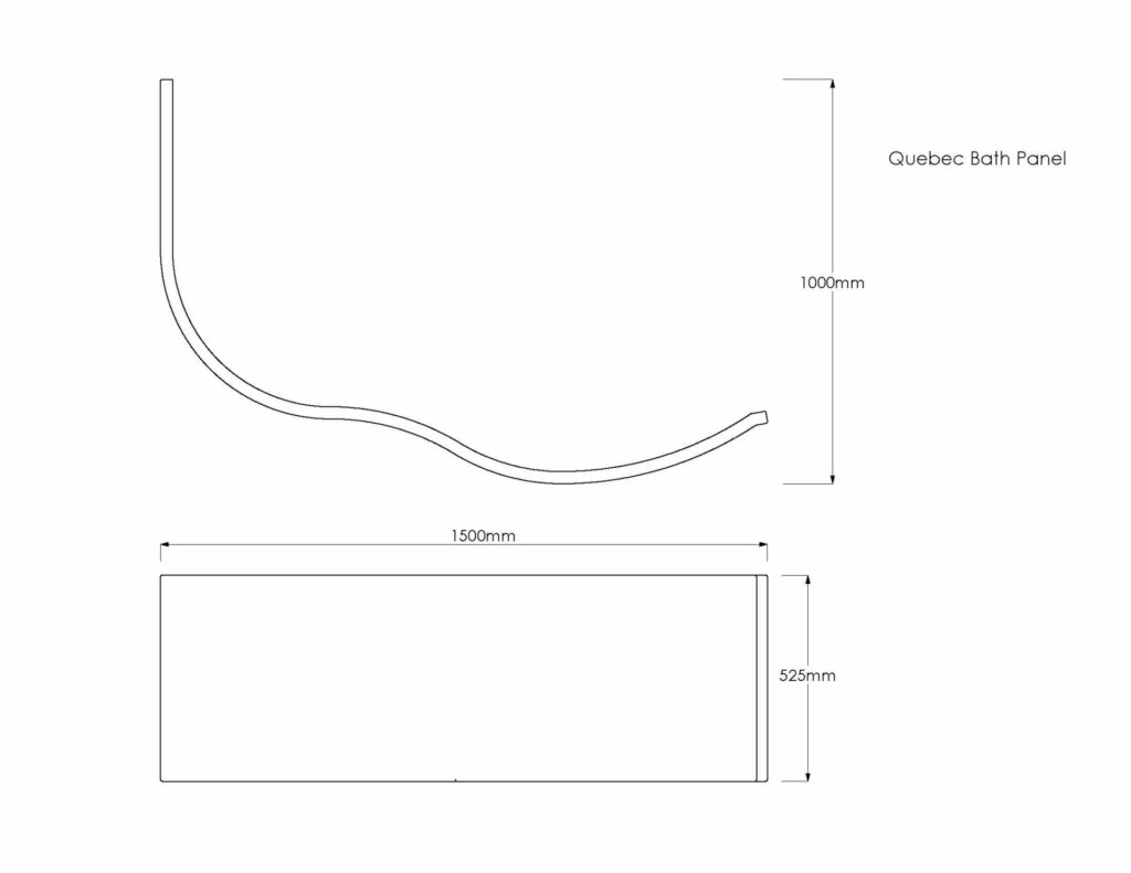 Quebec Bath Panel Technical Drawing