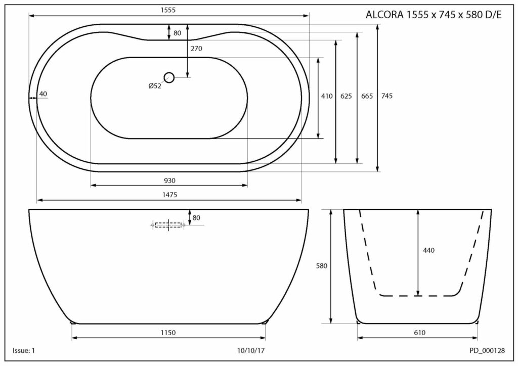 Alcora 1555×750 Technical Drawing