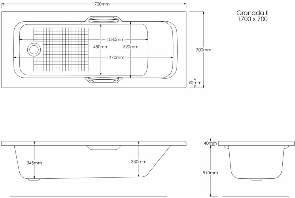 Granada II 1700×700 Technical Drawing