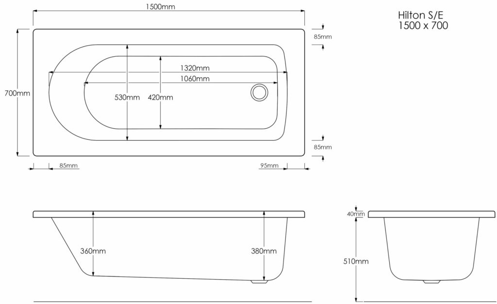 Hilton 1500×700 Technical Drawing