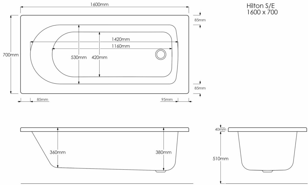 Hilton 1600×700 Technical Drawing