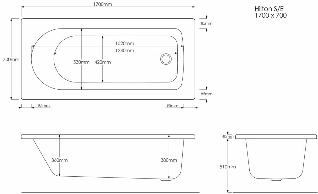 Hilton 1700×700 Technical Drawing