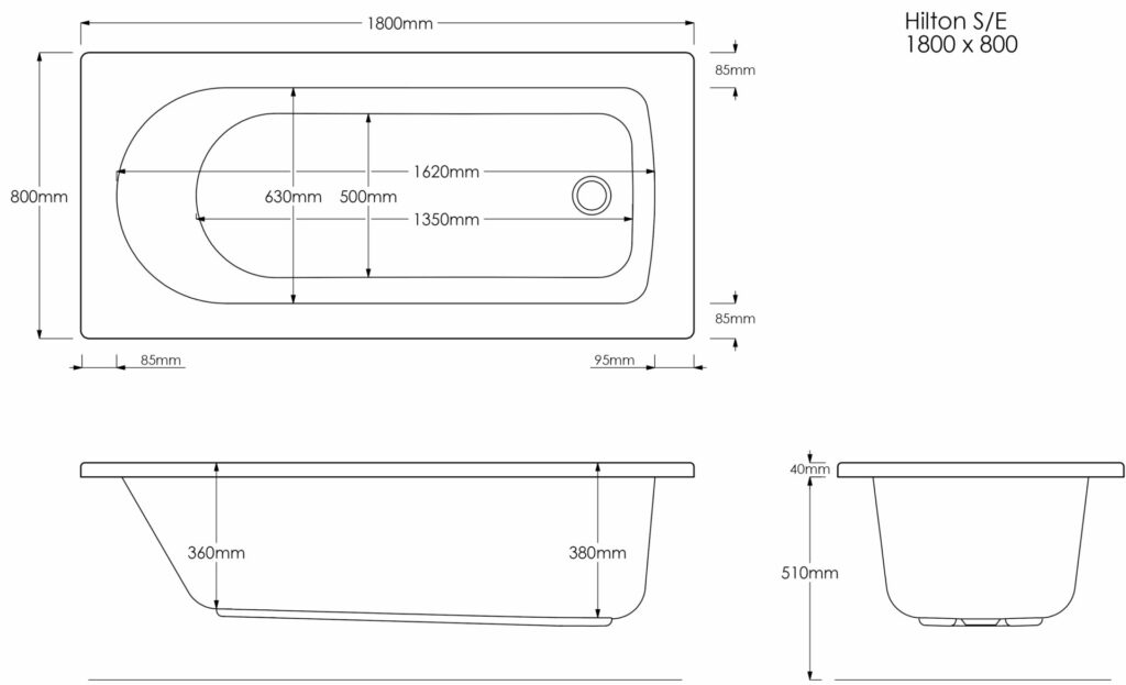 Hilton 1800×800 Technical Drawing