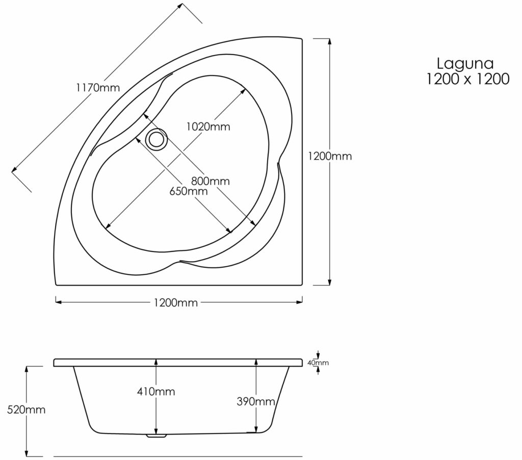 Laguna 1200×1200 Technical Drawing