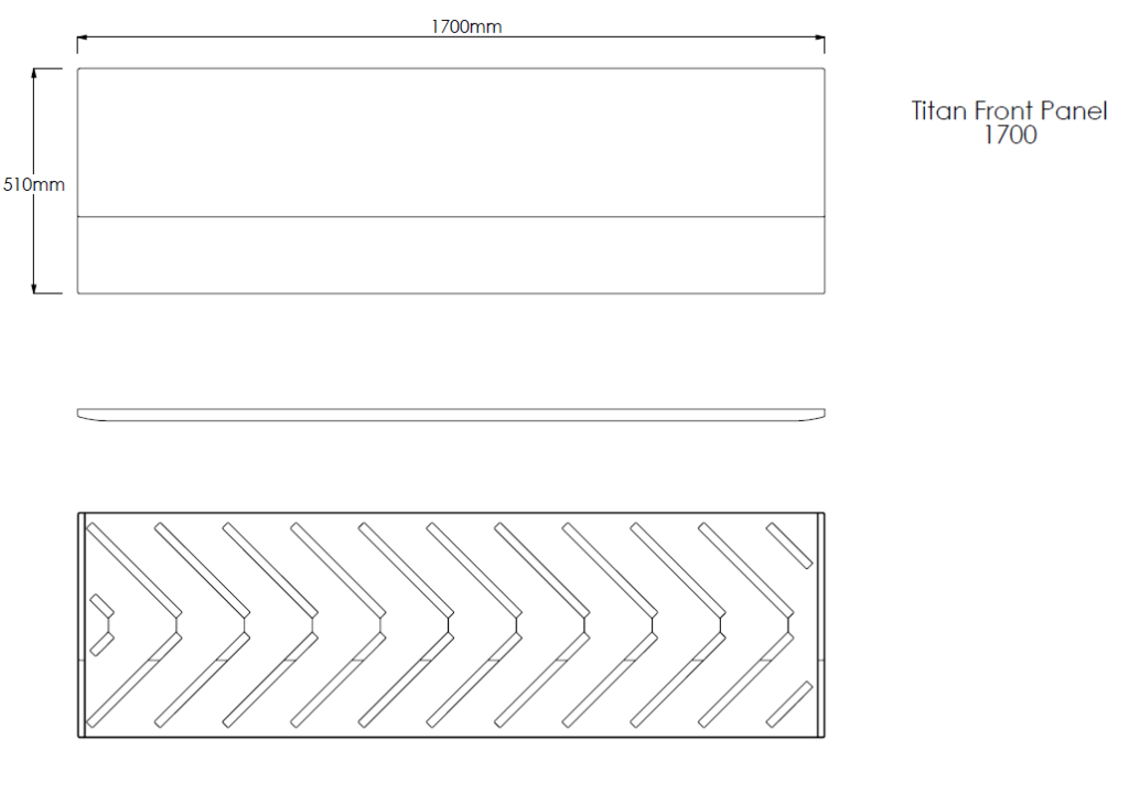 Titan 1700×510 Front Technical Drawing