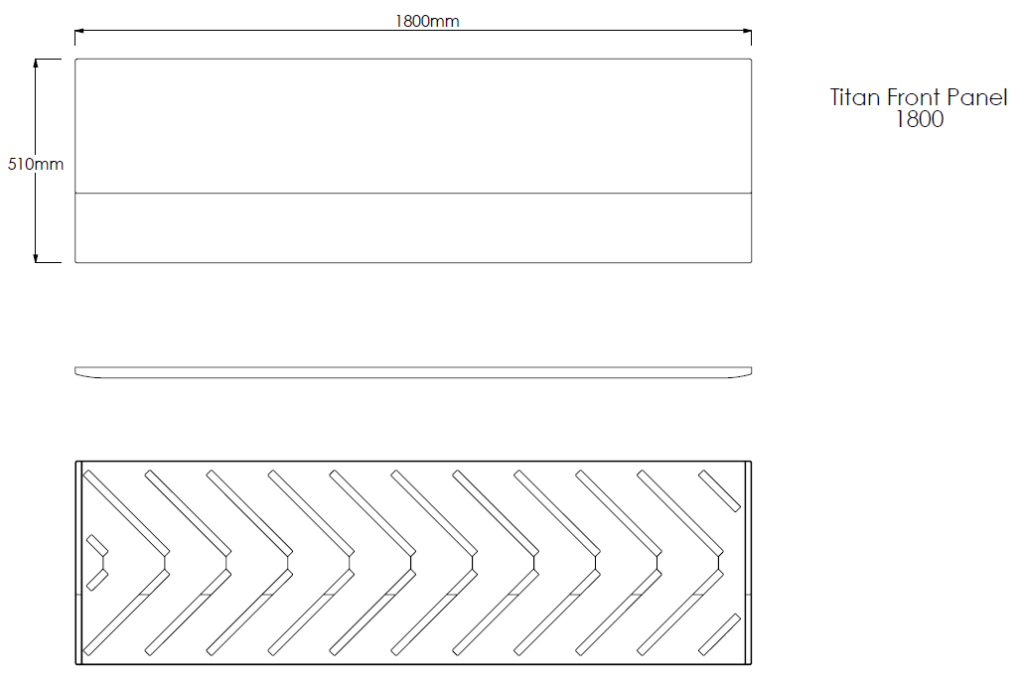 Titan 1800×510 Front Technical Drawing