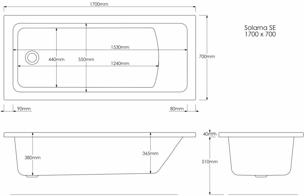 Solarna SE 1700×700 Technical Drawing