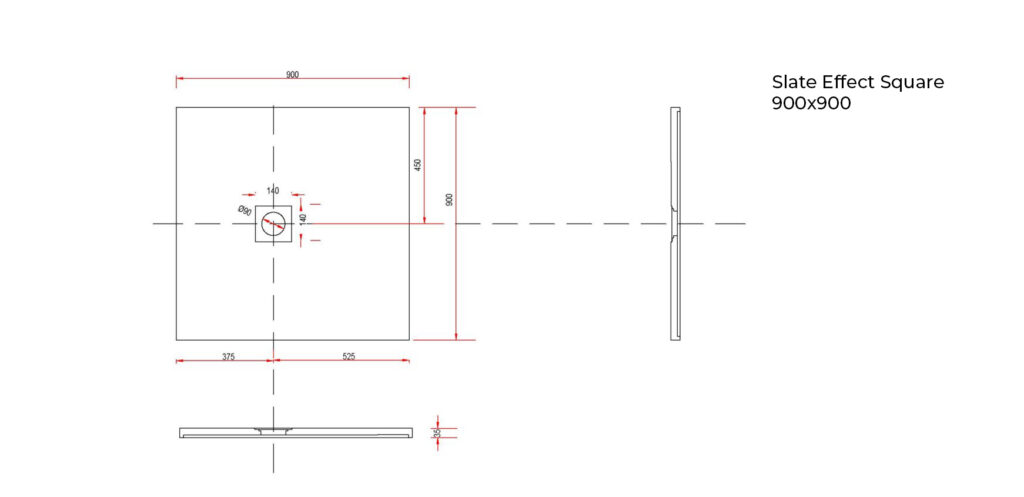 Slate Effect 900×900 Technical Drawing