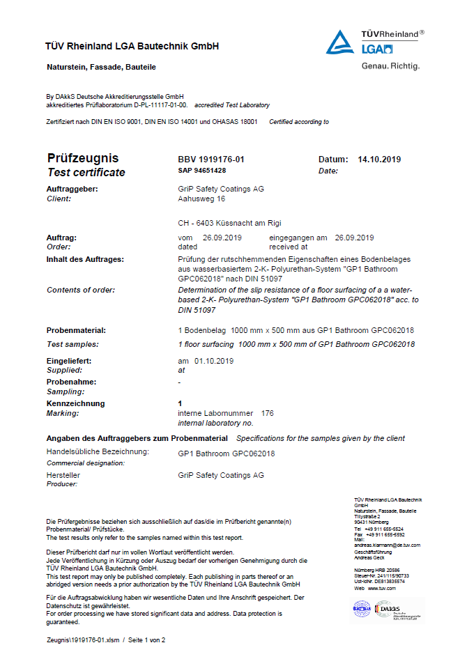 Simply No Slip powered by SWISSGriP – DIN 51097