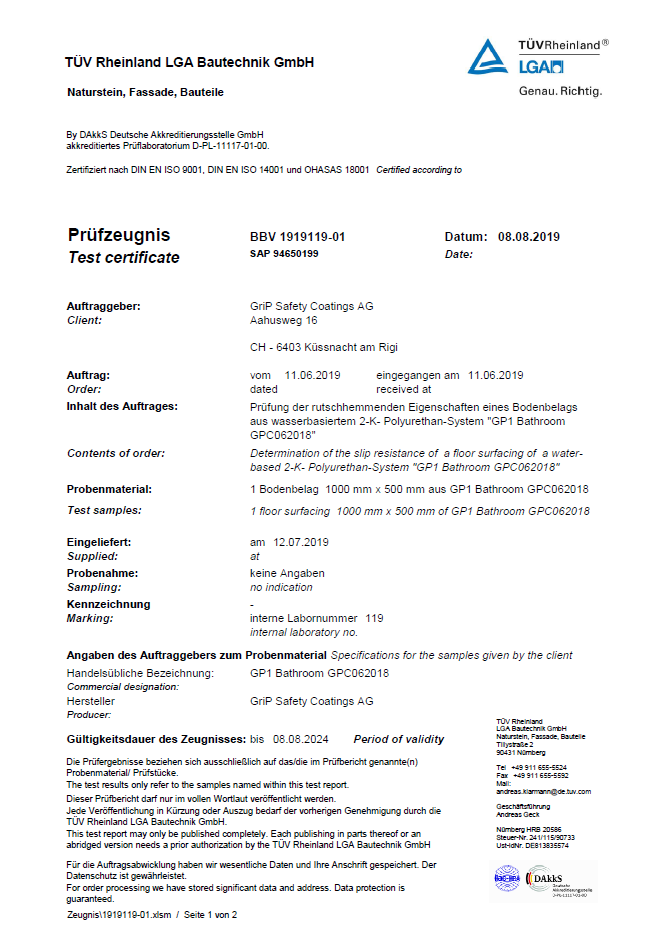 Simply No Slip powered by SWISSGriP – DIN51130